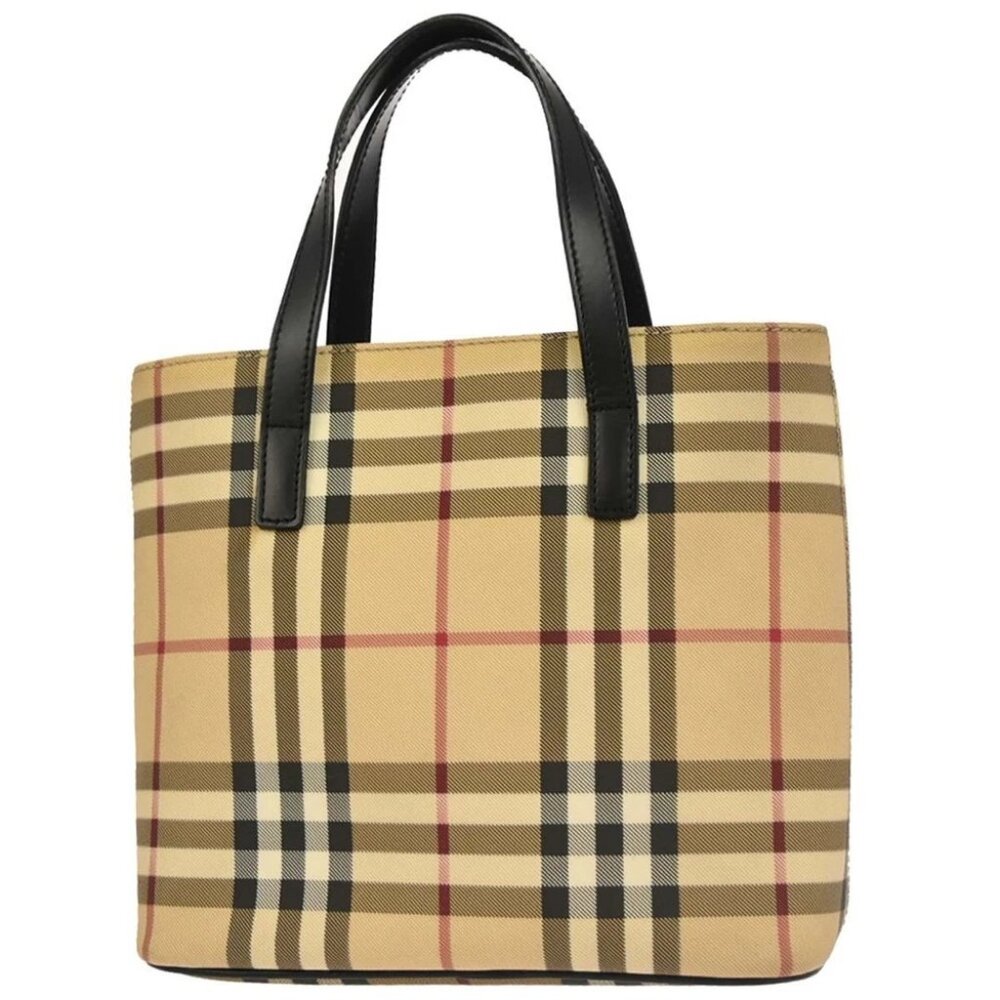 Burberry Beige Black Burberry Check Tote Bag 117213 - Picture 2 of 11